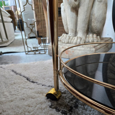 Dominique Round 2 Tier Bar Cart | Drinks Trolley at Online8 Furniture Auckland NZ