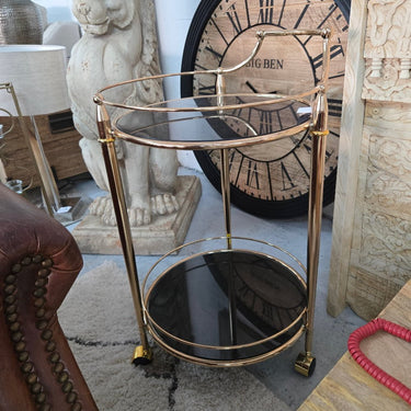 Dominique Round 2 Tier Bar Cart | Drinks Trolley at Online8 Furniture Auckland NZ