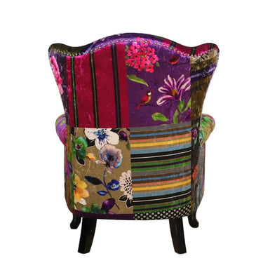 Dorset Patchwork Armchair with Ottoman at Online8 Furniture Auckland NZ