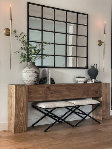 Dovetail Block Extra Large Console Table - Walnut at Online8 Furniture Auckland NZ