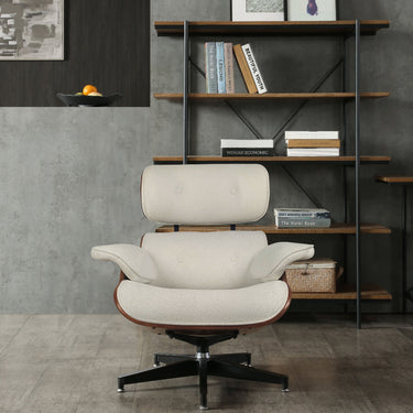 Eames Relax Swivel Chair - White Boucle at Online8 Furniture Auckland NZ