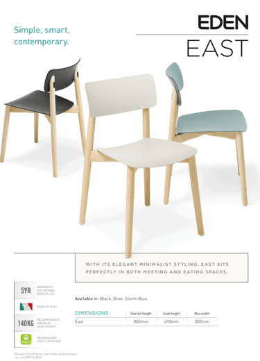 East Dining Chair - Storm Blue at Online8 Furniture Auckland NZ