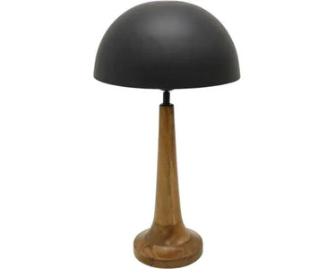 Ebony Wooden Table Lamp with Metal Shade at Online8 Furniture Auckland NZ