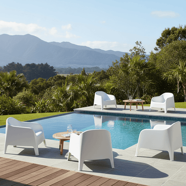 Eden Outdoor Tub Chair - White at Online8 Furniture Auckland NZ