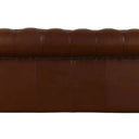 Elaiza Chesterfield 3-Seater Leather Sofa - Cuba Brown at Online8 Furniture Auckland NZ