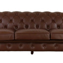 Elaiza Chesterfield 3-Seater Leather Sofa - Cuba Brown at Online8 Furniture Auckland NZ