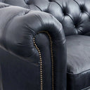 Elaiza Chesterfield Top Grain 3 Seater Sofa - Vintage Black at Online8 Furniture Auckland NZ