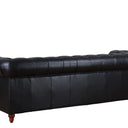 Elaiza Chesterfield Top Grain 3 Seater Sofa - Vintage Black at Online8 Furniture Auckland NZ