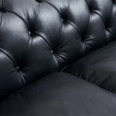 Elaiza Chesterfield Top Grain 3 Seater Sofa - Vintage Black at Online8 Furniture Auckland NZ