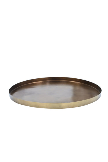 Elijah Round Tray - Brass Finish at Online8 Furniture Auckland NZ