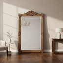 Elizabeth Ornate Beveled Floor Mirror - Antique Gold at Online8 Furniture Auckland NZ
