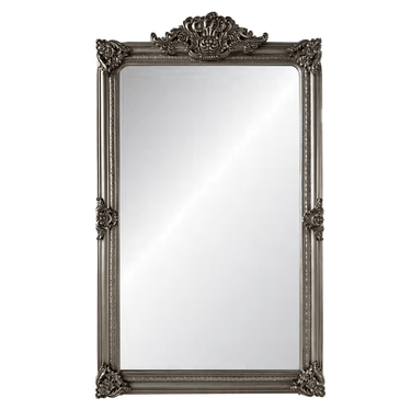 Elizabeth Ornate Beveled Floor Mirror - Antique Silver at Online8 Furniture Auckland NZ