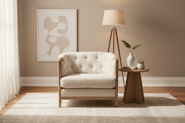Regal Tufted Armchair - Cream at Online8 Furniture Auckland NZ
