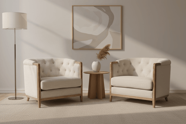 Regal Tufted Armchair - Cream at Online8 Furniture Auckland NZ