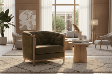 Regal Tufted Armchair - Olive at Online8 Furniture Auckland NZ