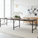 Emile Iron and wood Trestle Table - 3000mm at Online8 Furniture Auckland NZ