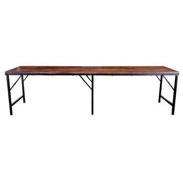 Emile Iron and wood Trestle Table - 3M at Online8 Furniture Auckland NZ