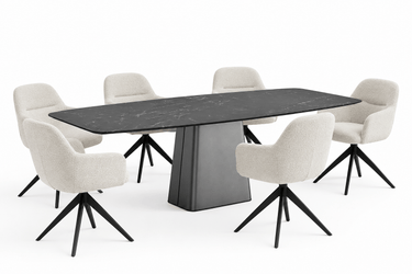 Emilia Stone Dining Table - 1800 at Online8 Furniture Auckland NZ