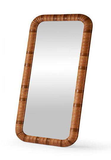Expedition Leather Floor Mirror - Cuba Brown at Online8 Furniture Auckland NZ