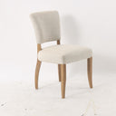 Ezra Dining Studded Chair - Natural Linen at Online8 Furniture Auckland NZ