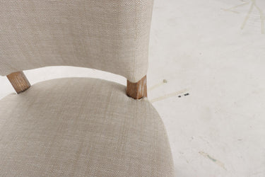 Ezra Dining Studded Chair - Natural Linen at Online8 Furniture Auckland NZ