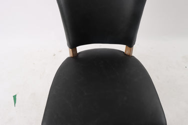 Ezra Leather Studded Dining Chair - Black at Online8 Furniture Auckland NZ