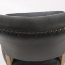 Ezra Leather Studded Dining Chair - Black at Online8 Furniture Auckland NZ
