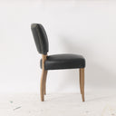 Ezra Leather Studded Dining Chair - Black at Online8 Furniture Auckland NZ