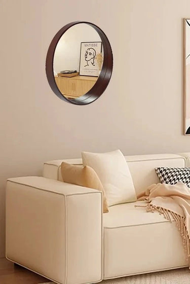 Felix Wooden Round Wall Mirror at Online8 Furniture Auckland NZ