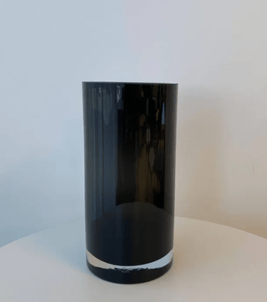 Fleur Cylindrical Glass Vase - Small Obsidian at Online8 Furniture Auckland NZ