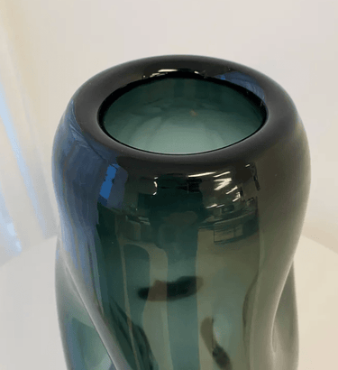 Fleur Dimpled Glass Vase - Ocean Blue at Online8 Furniture Auckland NZ