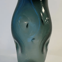 Fleur Dimpled Glass Vase - Ocean Blue at Online8 Furniture Auckland NZ