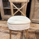 Florin Cross Back Dining Chair with White Cushion - Reclaimed Elm at Online8 Furniture Auckland NZ