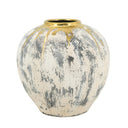 Flower Vase Large - White & Gold at Online8 Furniture Auckland NZ