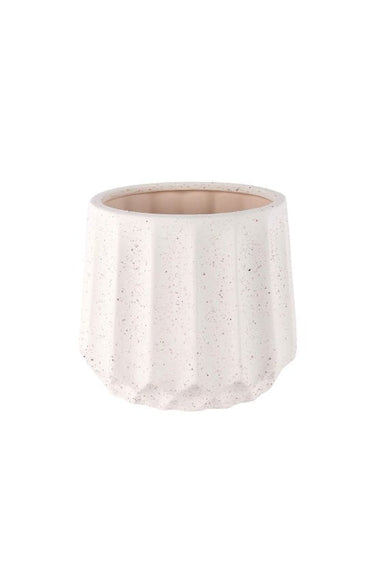 Fluted Speckle Ceramic Planter Medium at Online8 Furniture Auckland NZ