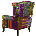 Franklin Patchwork Wingback Armchair at Online8 Furniture Auckland NZ