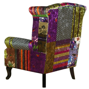 Franklin Patchwork Wingback Armchair at Online8 Furniture Auckland NZ