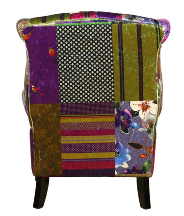 Franklin Patchwork Wingback Armchair at Online8 Furniture Auckland NZ