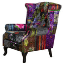 Franklin Patchwork Wingback Armchair at Online8 Furniture Auckland NZ