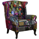 Franklin Patchwork Wingback Armchair at Online8 Furniture Auckland NZ