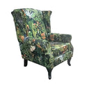 Franklin Wingback Patchwork Armchair - Green Forest at Online8 Furniture Auckland NZ