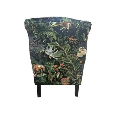 Franklin Wingback Patchwork Armchair - Green Forest at Online8 Furniture Auckland NZ