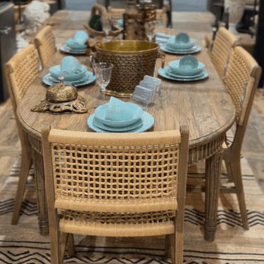 French Provincial Elm Dining Suite - 6 Seater at Online8 Furniture Auckland NZ