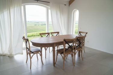 French Provincial Elm Oval Dining Table at Online8 Furniture Auckland NZ