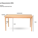 Genji Oak Dining Table - Natural 1600mm at Online8 Furniture Auckland NZ