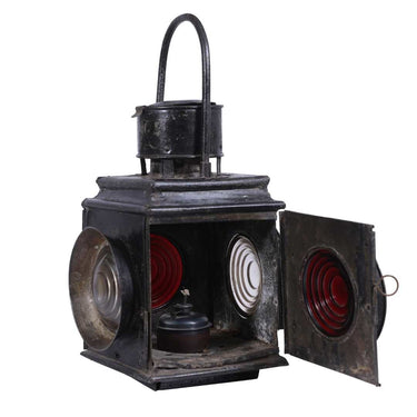 Genuine Vintage Indian Railway Lantern - Large at Online8 Furniture Auckland NZ
