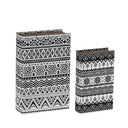 Geometric Design Set of 2 Book Boxes at Online8 Furniture Auckland NZ