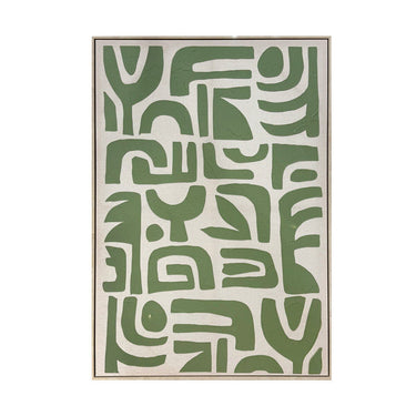 Geometric Hand Printed Framed Canvas Wall Art at Online8 Furniture Auckland NZ