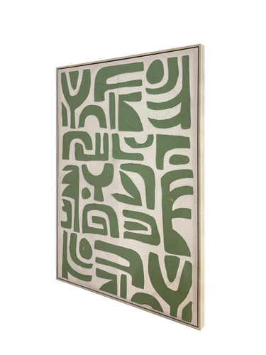 Geometric Hand Printed Framed Canvas Wall Art at Online8 Furniture Auckland NZ