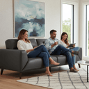 Georgia 3 Seater Leather Sofa - Gun Metal at Online8 Furniture Auckland NZ